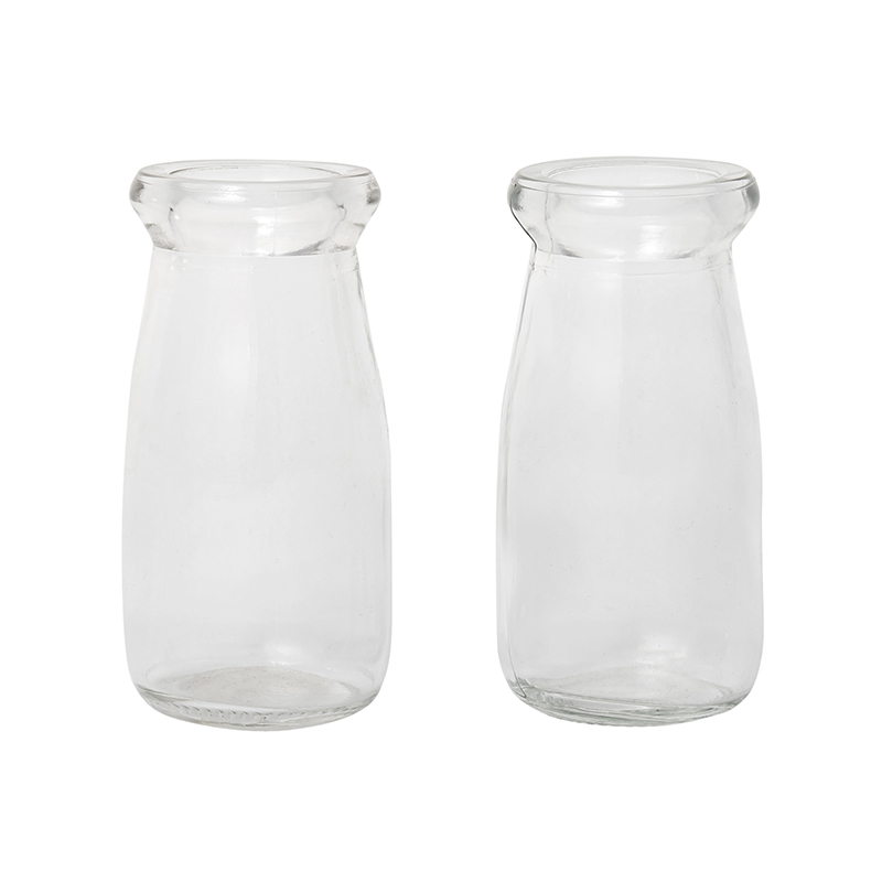 Botella de leche de vidrio Tarros y botellas de pudín de 100 ml Venta caliente