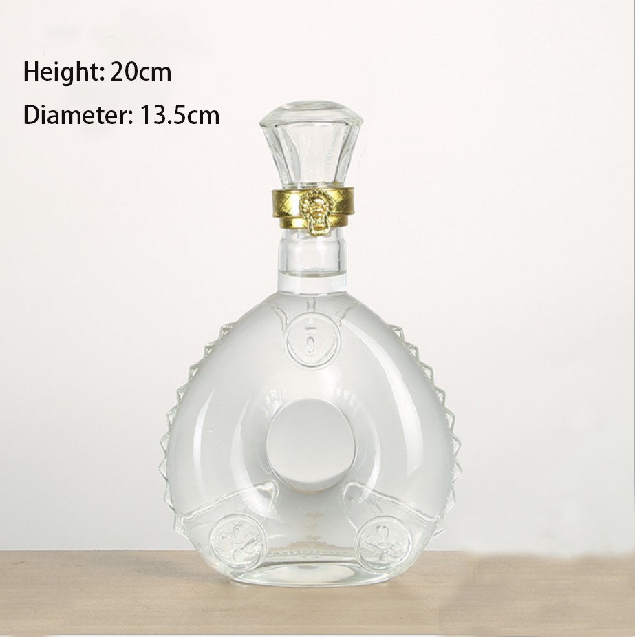 Botellas de vino de cristal de cristal de lujo con tapas de cristal estilo nórdico de 500 ml