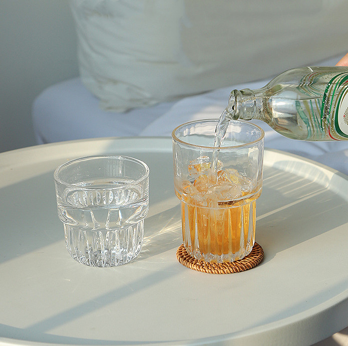 Copas de consumición cristalinas del vidrio 250ml de la bebida del agua del diseño de lujo para el almuerzo