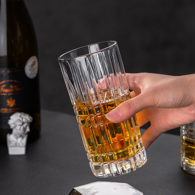 Vaso de whisky de diamante diseñado Vasos de vidrio para beber reutilizables para el hogar de 400 ml