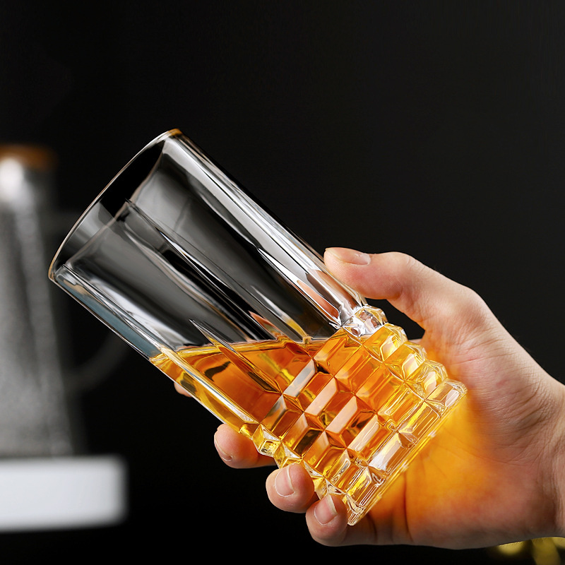 Copa de vidrio de moda 400 ml Vasos de vaso de agua Uso de bebidas de whisky