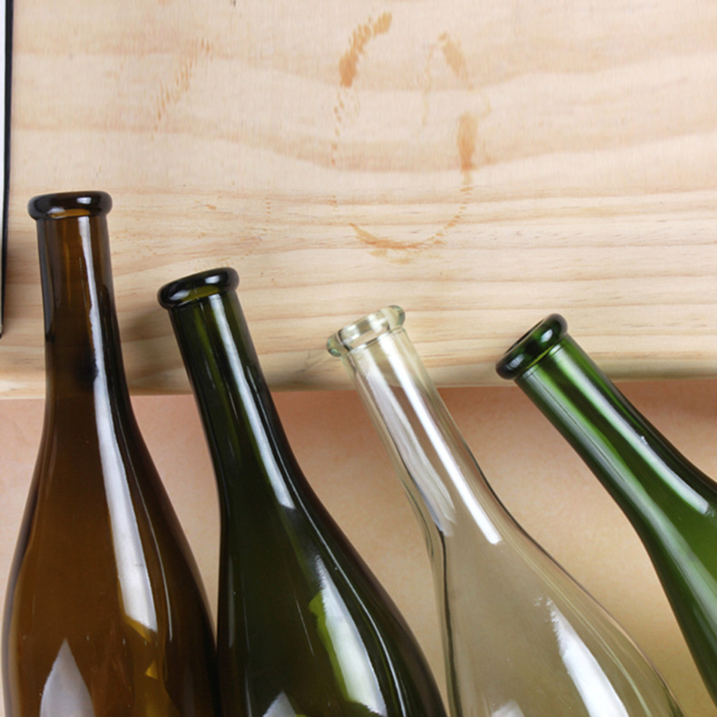 Botellas de vidrio de vino rojo burdeos de color verde oscuro de 700 ml con tapas de corcho