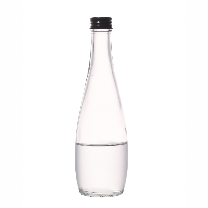 Botellas de agua de vidrio de 500 ml para agua mineral con tapas