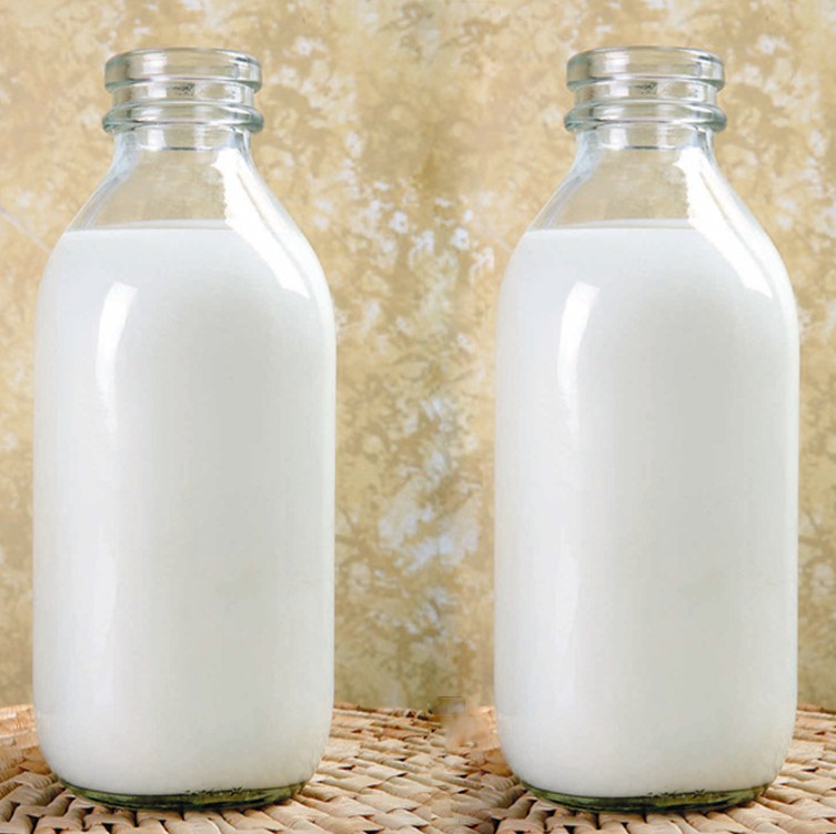Envasado de leche de botellas de leche de vidrio de forma cuadrada grande 1000ml
